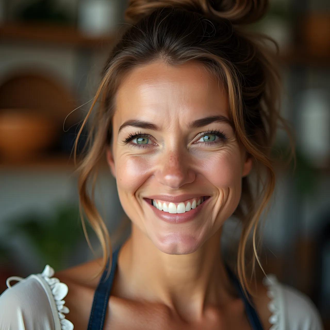 Smiling woman in kitchen