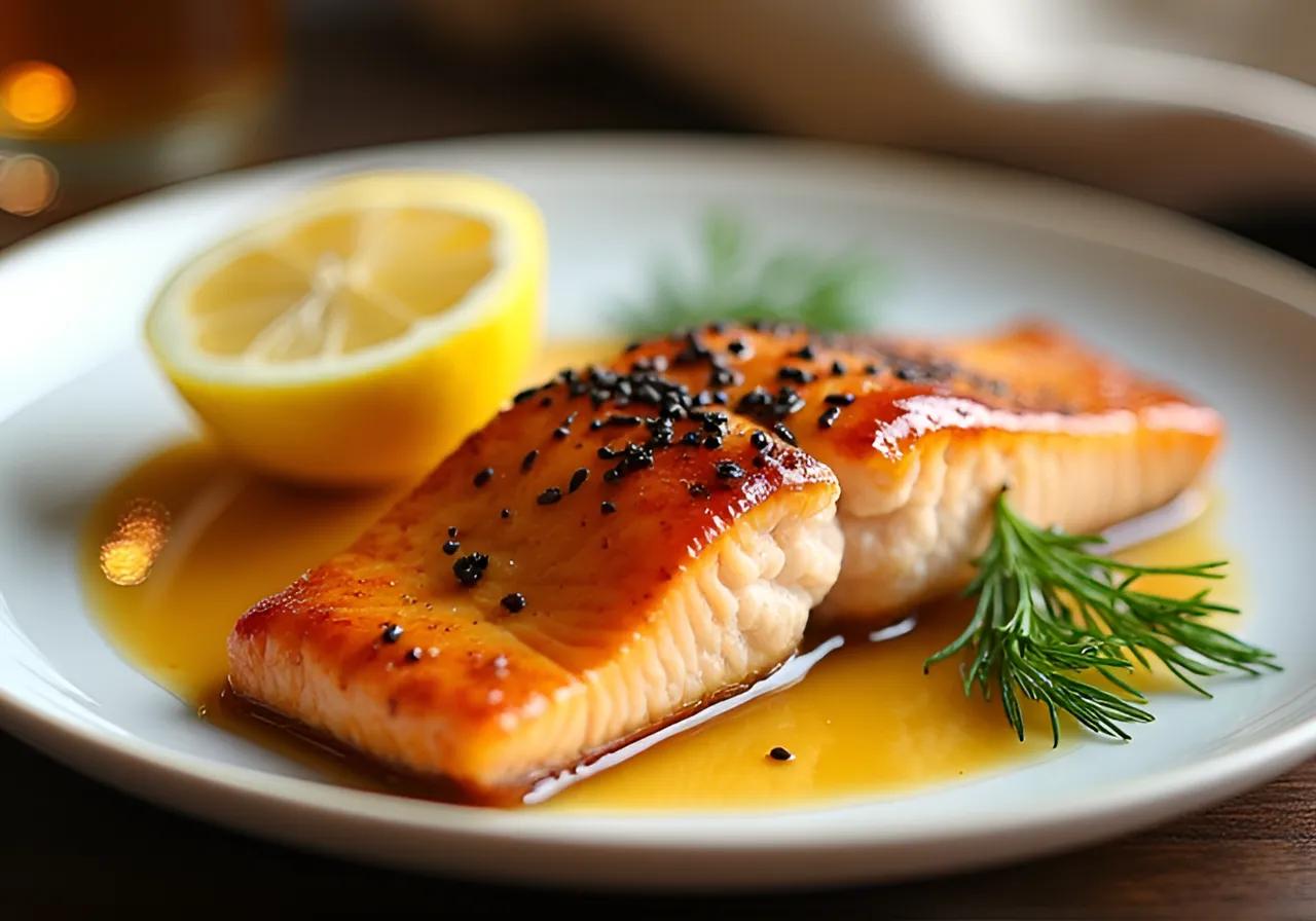 grilled salmon with lemon